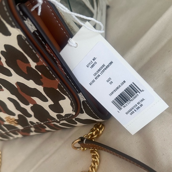 Tory Burch Emerson Chain Wallet Crossbody BEGE REA LOPARO205/498 - Picture 5 of 10